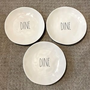 Rae Dunn Set of 3 Melamine “DINE” Plates